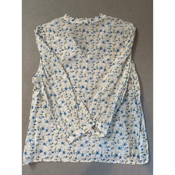 Women’s Lucky Brand white blue floral boho peasant top NWT Sz L - Picture 6 of 9